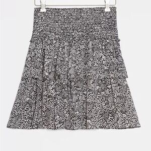 Floral Black and White Women's Skirt